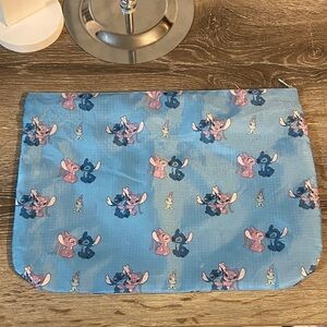 Disney Blue Travel Bag with Stitch and Angel Design 14x10 New Condition FINAL